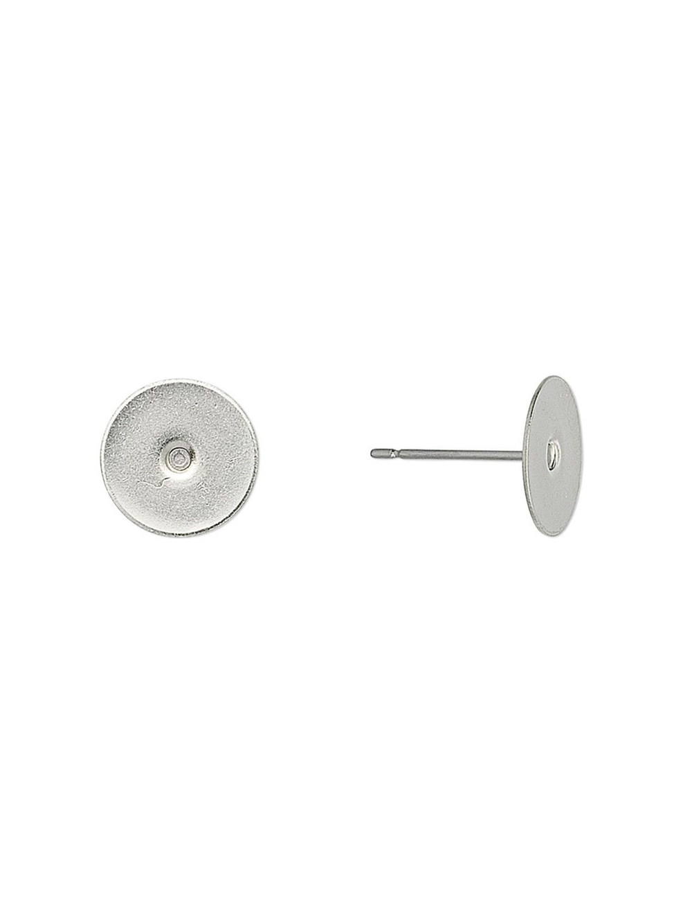 Surgical Stainless Steel 10mm Flat Pad Back Earring Posts Studs Findings 10 pcs